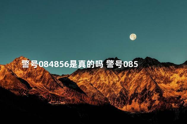 警号084856是真的吗 警号085820是哪里公安